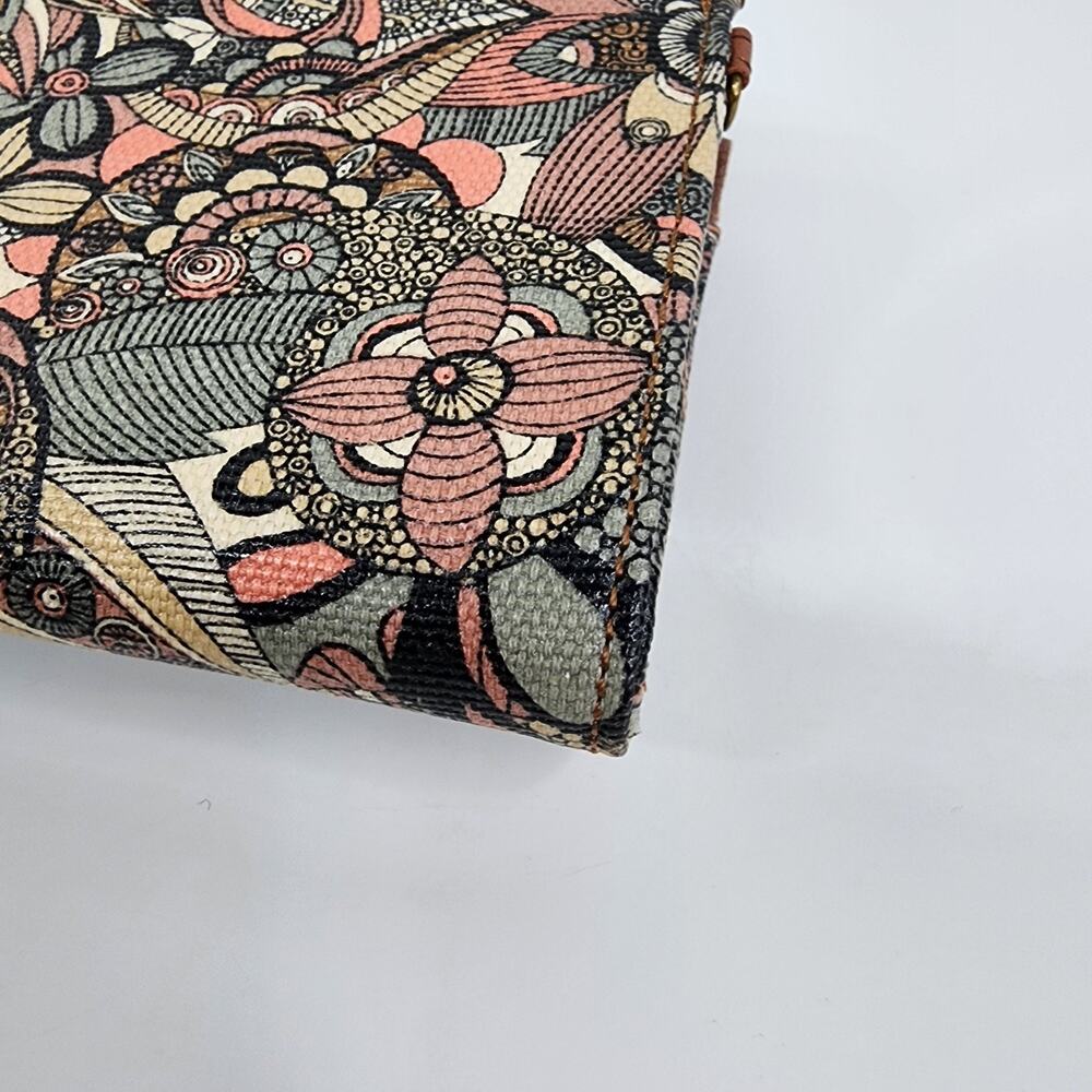 Sakroots Wristlet Wallet Floral Crossbody Strap Brown Phone Pocket Strap Missing - Picture 6 of 16